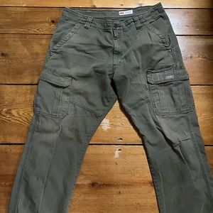 Green Faded Wrangler Cargo Pants